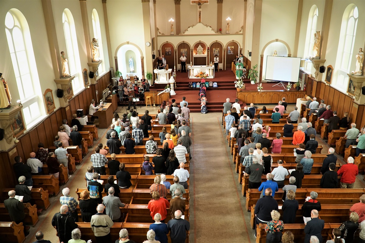 Lancement du projet pastoral par le porte-parole du groupe porteur, M. Alain LIndsay, le 22 septembre 2019 à l'église Sainte-Catherine.